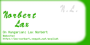 norbert lax business card
